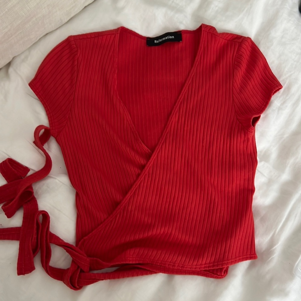 Reformation Wrap Top - Fruit Punch